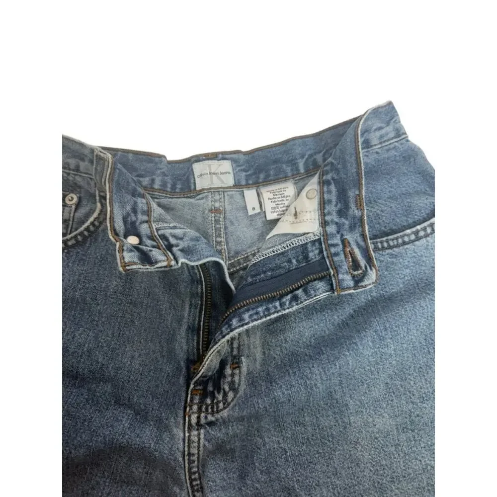 Calvin Klein Shorts Denim Jeans Stud Pocket Size 8 cutoff Y2K